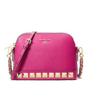 Michael Kor Jet Set Charm wild Berry studded pink purse New